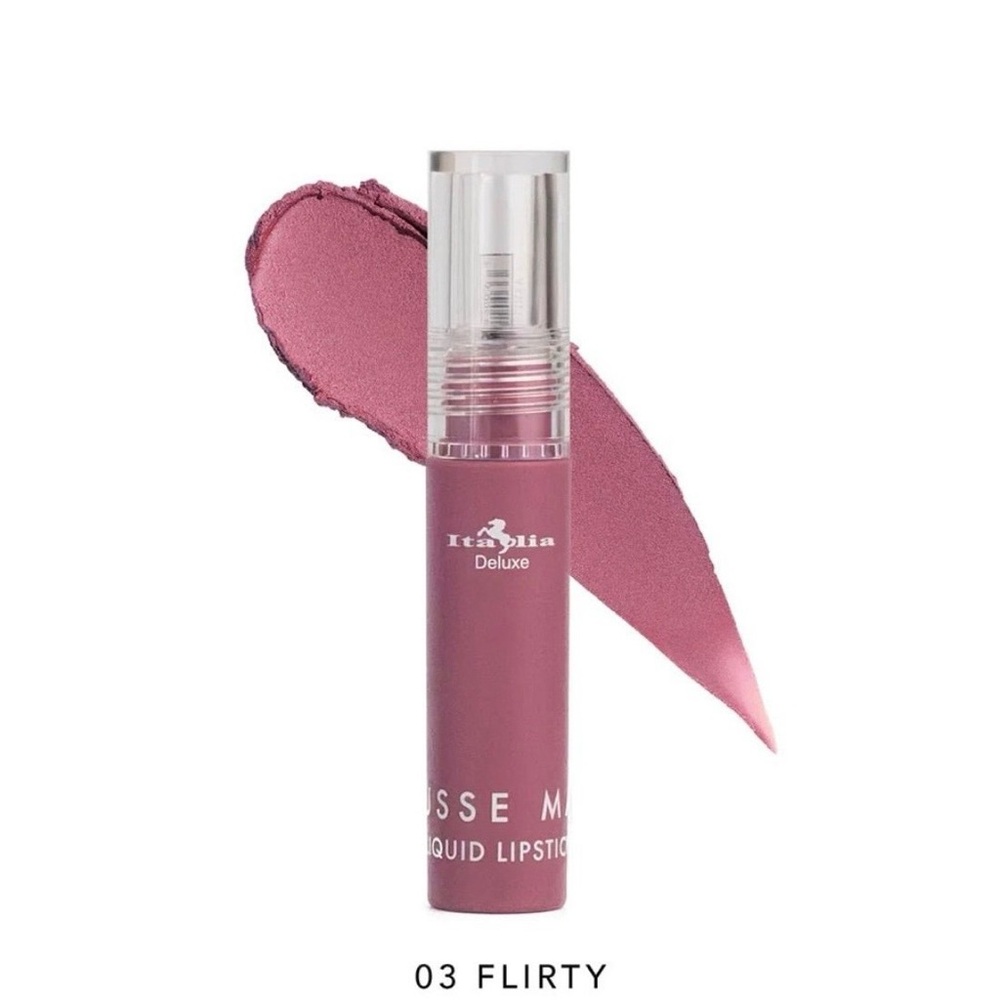 Italia Deluxe Mousse Matte Liquid Lipstick Velvet Finish Longwear flirty